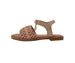 bebe Girl's Fashion Sandals - Dressy Shoes with Raffia Upper and Logo Medallion Accent