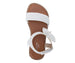 bebe Girl's Fashion Sandals - Dressy Shoes with Puffy Bow and Hanging Logo Charm