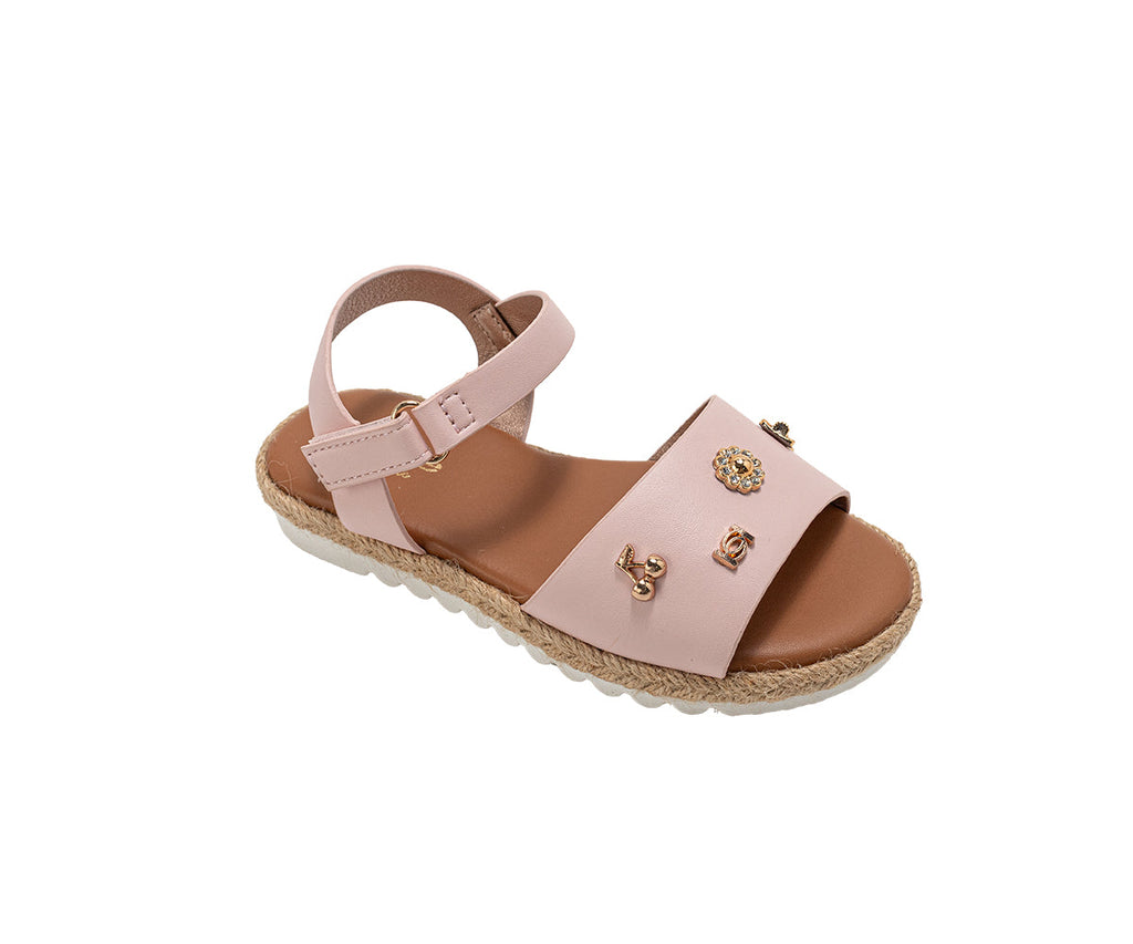 bebe Girl's Fashion Sandals - Dressy Shoes with Playful Charm Details