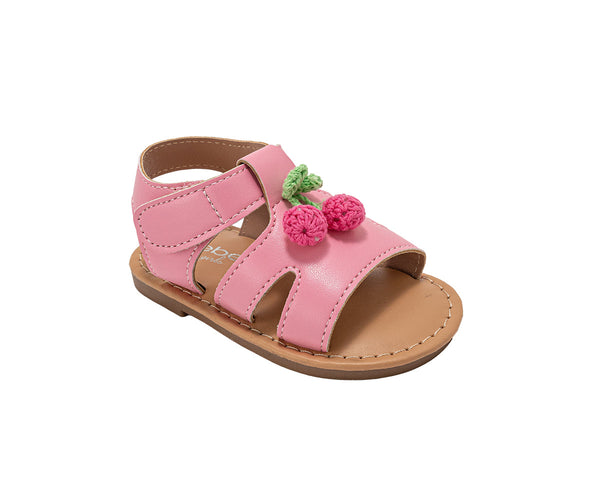 bebe Toddler Girl's Fashion Sandals - Dressy Shoes with Crochet Fruit Details