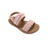 bebe Toddler Girl's Fashion Sandals - Woven Vamp Style with Beads and Logo Charm