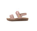 bebe Toddler Girl's Fashion Sandals - Woven Vamp Style with Beads and Logo Charm