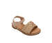 bebe Toddler Girl's Fashion Sandal with Flower Medallion and Hanging "b" Charm - Comfy Dressy Shoes