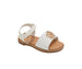 bebe Toddler Girl's Fashion Sandal with Flower Medallion and Hanging "b" Charm - Comfy Dressy Shoes