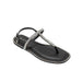 bebe Women’s Sandals – Rhinestone T-Strap Flat Sandals, Elegant Slingback Thong Sandals with Cushioned Footbed
