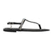 bebe Women’s Sandals – Rhinestone T-Strap Flat Sandals, Elegant Slingback Thong Sandals with Cushioned Footbed