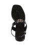 bebe Women's Fashion Sandal with Double B Hardware and Repeat Logo Sock Lining