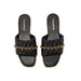 bebe Women’s Sandals - Quilted Slide Sandals with Gold Chain Detail