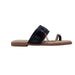 bebe Women’s Sandals – Embellished Toe-Loop Flat Sandals with Charm Chain Detail