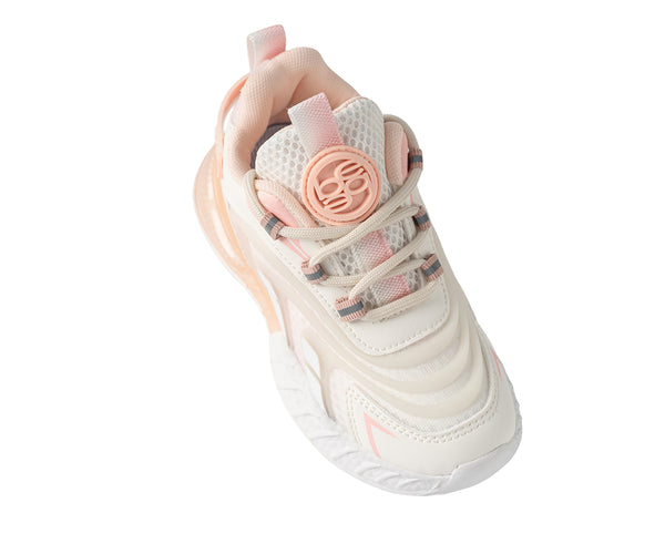 bebe Girl's Jogger Sneakers with Multi Material Upper and Glow in the Dark Accents