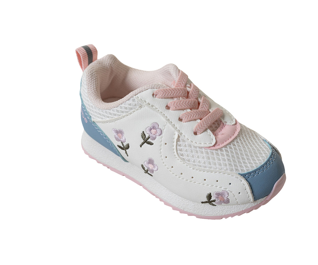 bebe Toddler Girls Sneakers with Flower Embroidery