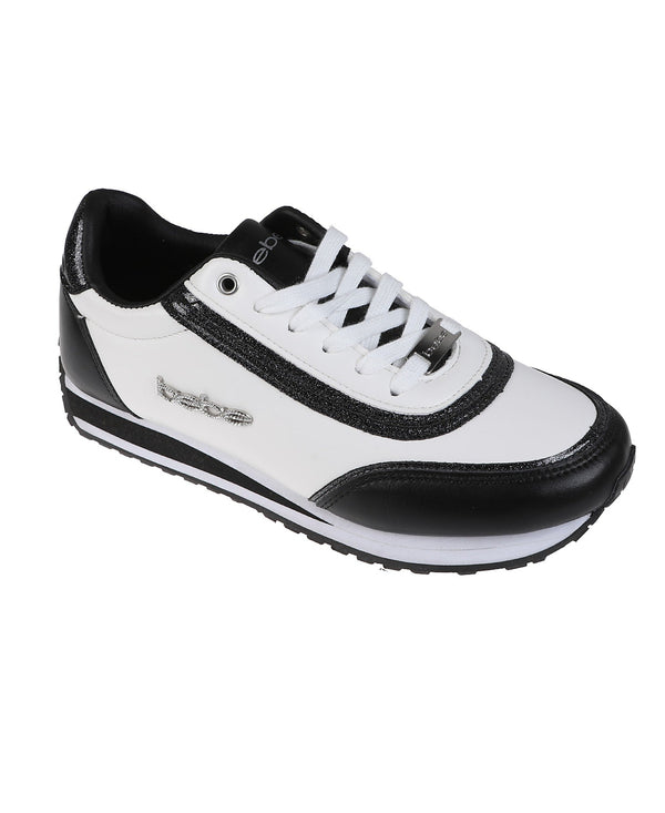 bebe Women's Versatile and Comfortable Sneaker with Mixed Materials