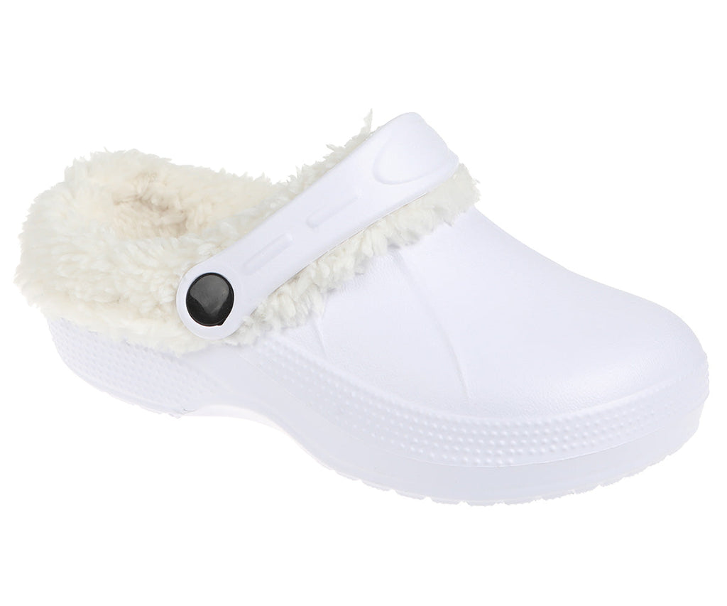 FOAMWALK Girl's Cutie Lightweight Classic Solid Sherpa-Lined Furry Clog - Warm Fleece & Stylish Clogs for Girls