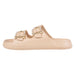 Foamwalk Womens' Sandals - Comfortable Double Buckle Beach Slides, Everyday Women's Slide Sandals