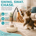 iHome Automatic Laser & Feather Cat Toy with Interactive Swing Pole, USB-C Rechargeable