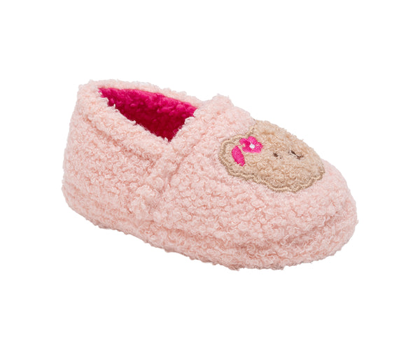 Kensie Toddler Girls' Sherpa Slippers – Cozy Plush Slip-On House Shoes, Soft Indoor Slippers for Little Girls