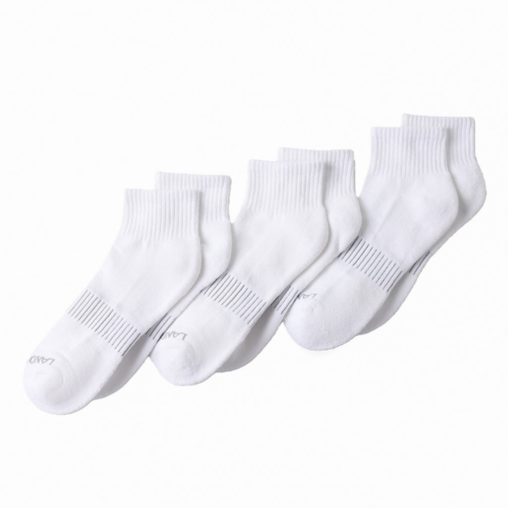 Lands' End Men’s Socks - 3-Pack Half Cushion Sport Quarter Socks