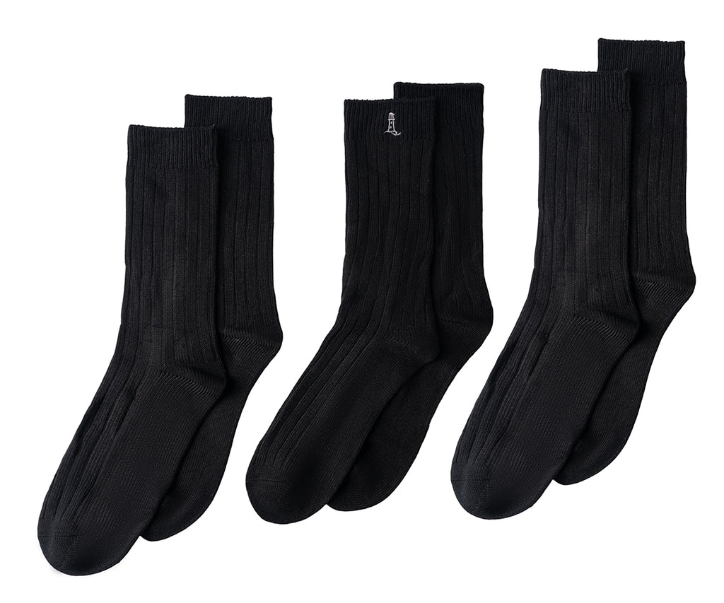 Lands End Mens Bamboo Viscose Crew Socks 3-Pack