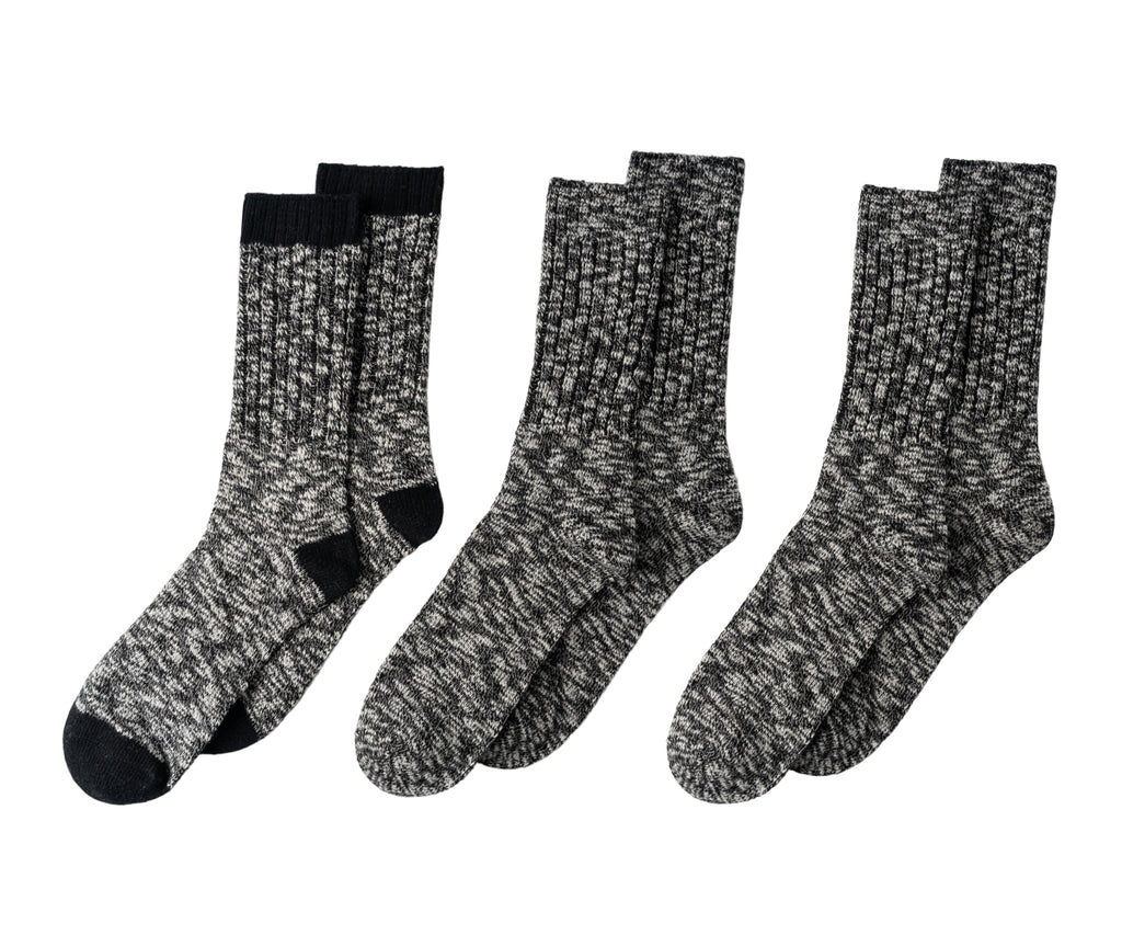 Lands End Men's Cotton Blend Slub Boot Socks 3-Pack