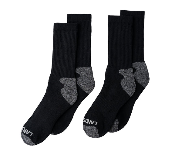 Lands' End Mens Wool Boot Socks Full Cushion 2-Pack