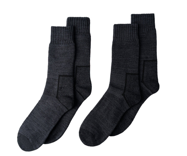 Lands' End Mens Full Cushion Cotton Thermal Boot Socks 2-Pack