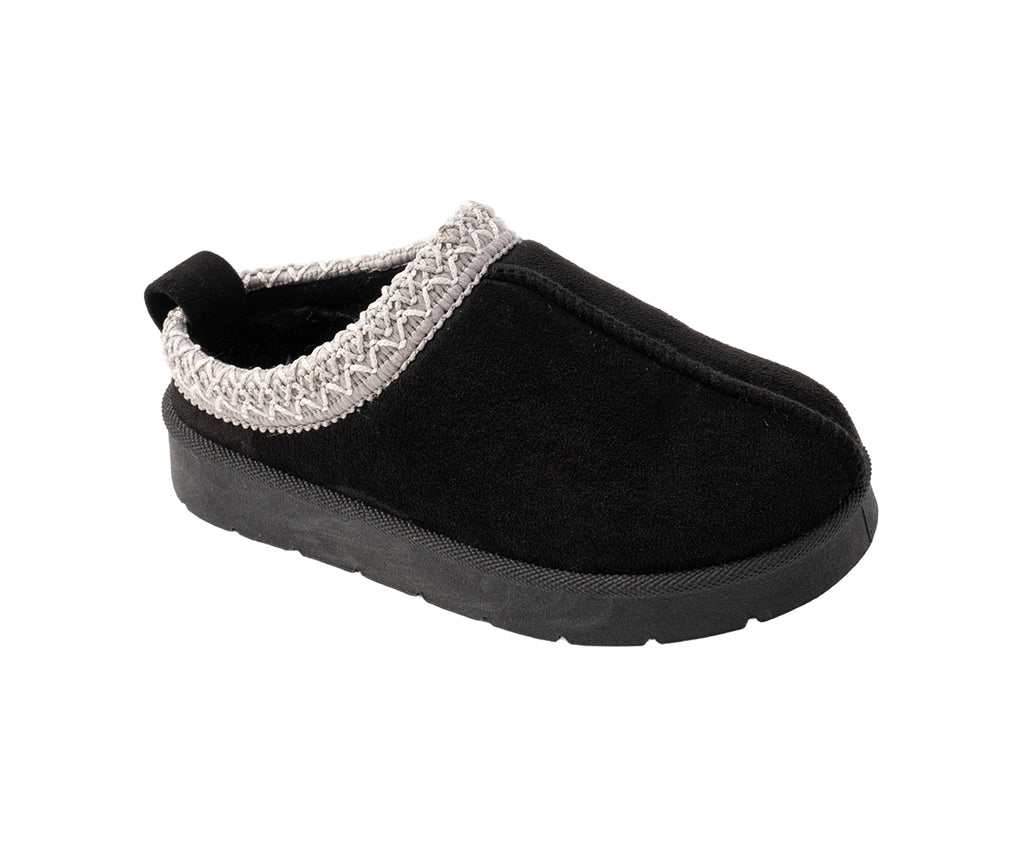 PIXIE BLOOM Girls Slide Boot with Decorative Knit Collar