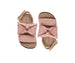 PIXIE BLOOM Toddler Girl's Sandals – Cute Footbed Sandals and Flat Summer Shoes with Puffy Bow