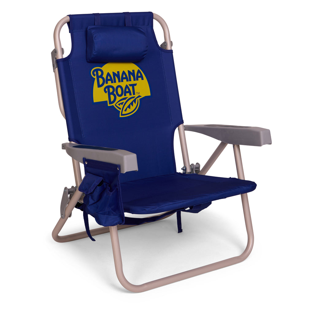Banana Boat Folding Beach Chair Lightweight Backpack Chairs for Adults 5-Position with Lay Flat Perfect for Outdoor Heavy Duty Beach Chair - 300 Lbs Weight Capacity, Turquoise/Aqua