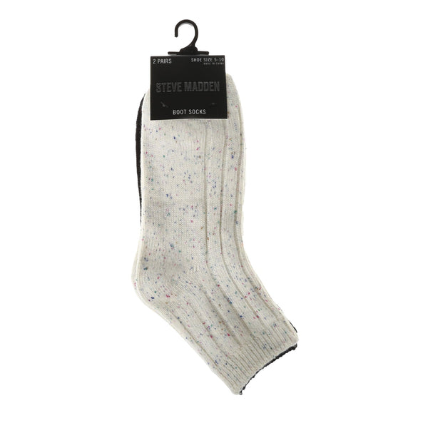 Steve Madden Women's Cozy and Soft Warm Casual and Fashion Ankle Boot Socks, 2-Pack