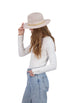 Tahari Women's Lightweight Packable Panama Hat with Faux Suede Band
