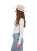 Tahari Women's Packable Diamond Patterned Fabric Panama Hat