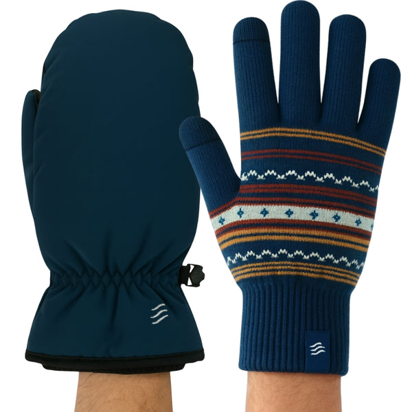The Extreme Weather 2-pack Waterproof Plush Lined Mitten and Knit Glove 2-pack