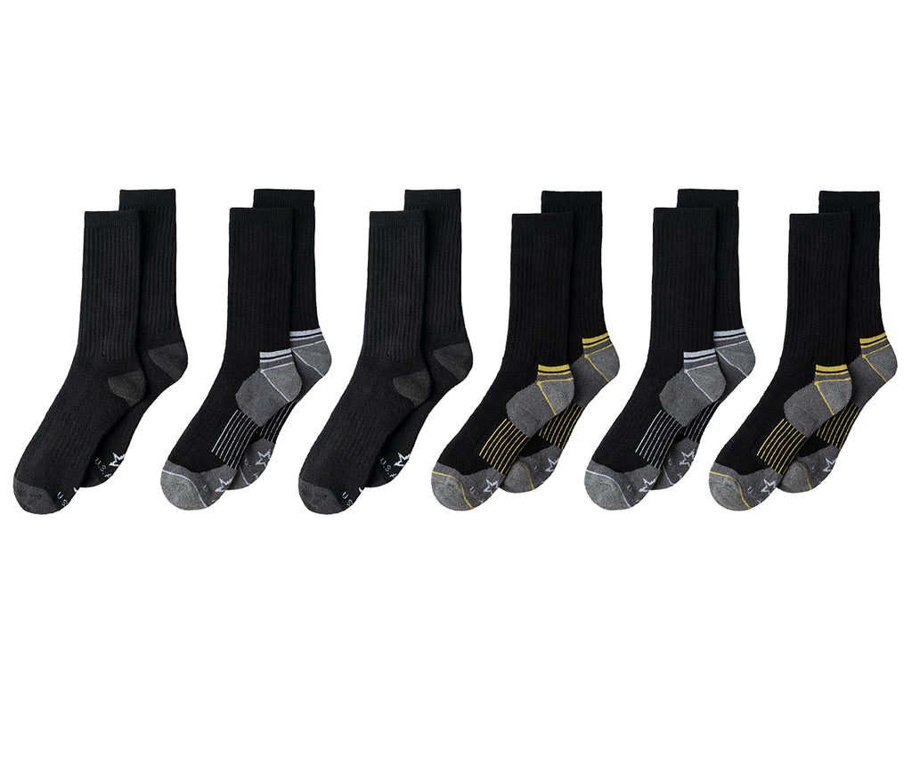 US Army Men's Full Cushion Crew Socks With Arch Support 6-Pack
