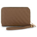 Daisy Fuentes Women's Diagonally Quilted Compact Wallet, Large Capacity with Double Zipper Closure