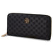 Daisy Fuentes Women's Single Zip Long Wallet - Debossed Monogram, Signature Logo, and Zip Around Closure