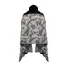 Laundry by Shelli Segal Women's Printed Wrap with Faux Fur Collar