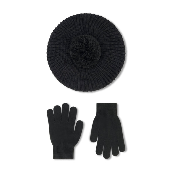 Laundry by Shelli Segal Women's Cozy Feather Yarn Beret and Glove Set