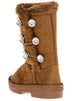 Sara Z Toddler Girls 5" Lug Sole Winter Boot with Rhinestones (Cognac), Size 7-8