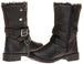 Sara Z Ladies Pu Moto Boot with Snap Closure (Black), Size 10