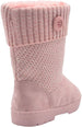 Gold Toe Womens 9.5 Inch� Mid Calf Microsuede Winter Boots with Chunky Knit Shaft