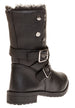 Sara Z Ladies Pu Moto Boot with Snap Closure (Black), Size 10