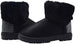 Via Rosa Womens Short Mid Calf Shimmer Winter Boots with Faux Fur Shaft and Sparkly Rhinestone Embellishments