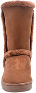 Via Rosa Womens 11 Inch� Mid High Tall Microsuede Winter Boots with Faux Fur Trim and Rhinestone Embellishment