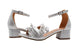 bebe Girls' Heel Sandal with Shimmer Ruffle Embellishment Little Kid Big Kid Slip On Open Toe Shoe