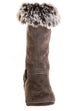 Sara Z Girls Microsuede Boots With Fur Lining (Grey), Size 2-3