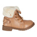 bebe Toddler Girls PU Lace up Combat Boots Fold Over Cuffs Comfort Slip-On Short Shoes