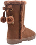Via Rosa Womens 11 Inch� Mid High Tall Microsuede Winter Boots with Faux Fur Trim and Rhinestone Embellishment