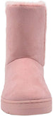 Via Rosa Womens 7 Inch� Mid Calf Microsuede Winter Boots with Faux Fur Back Shaft Embellishment