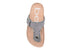 bebe Girls' Glitter Footbed Sandal Little Kid Big Kid Slip On Slide Shoe with Metallic Buckle