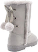 Via Rosa Womens 11 Inch� Mid High Tall Microsuede Winter Boots with Faux Fur Trim and Rhinestone Embellishment